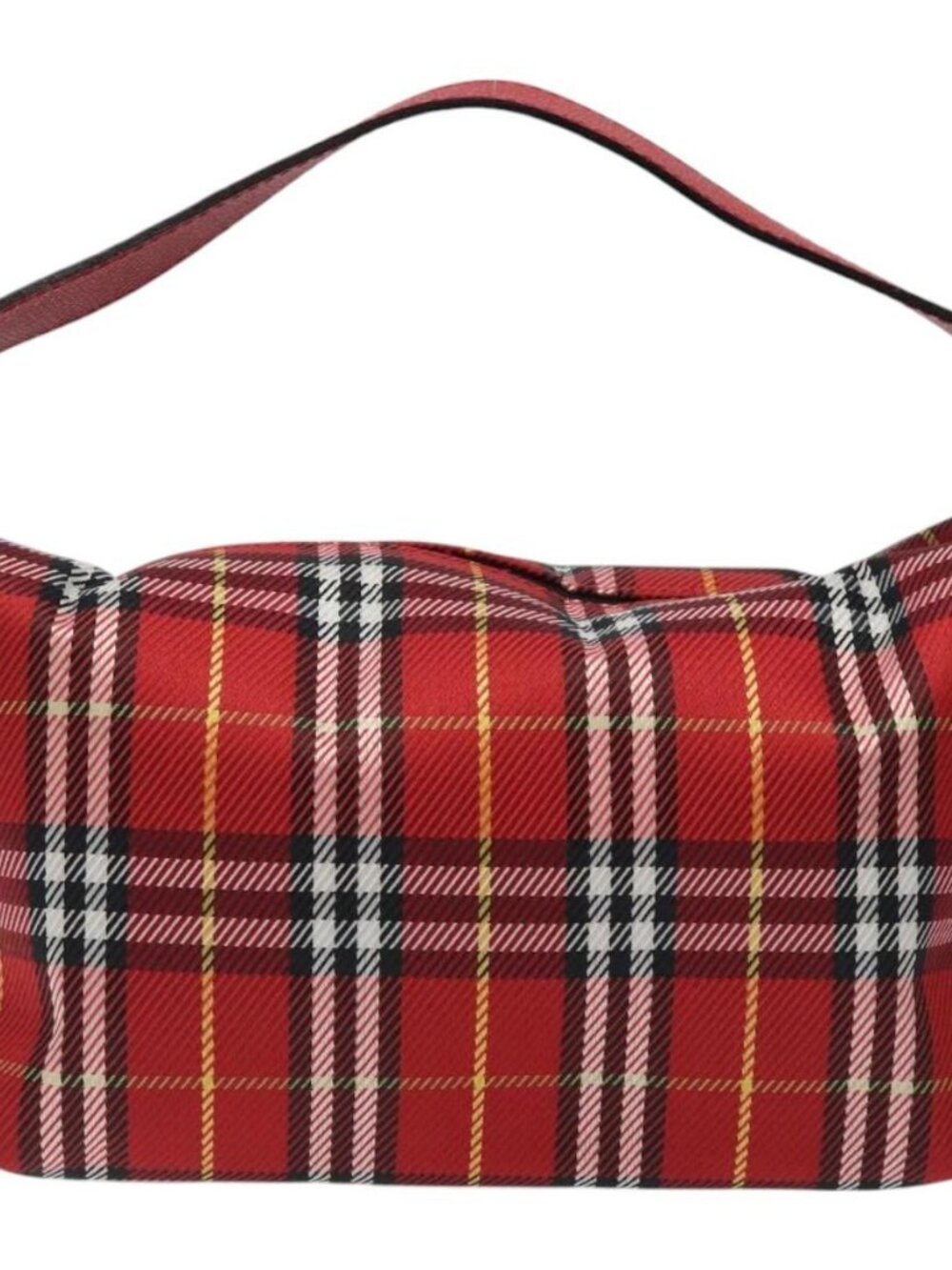 BURBERRY Nova Check Hand Bag Nylon Red Auth 118031 - Picture 2 of 16